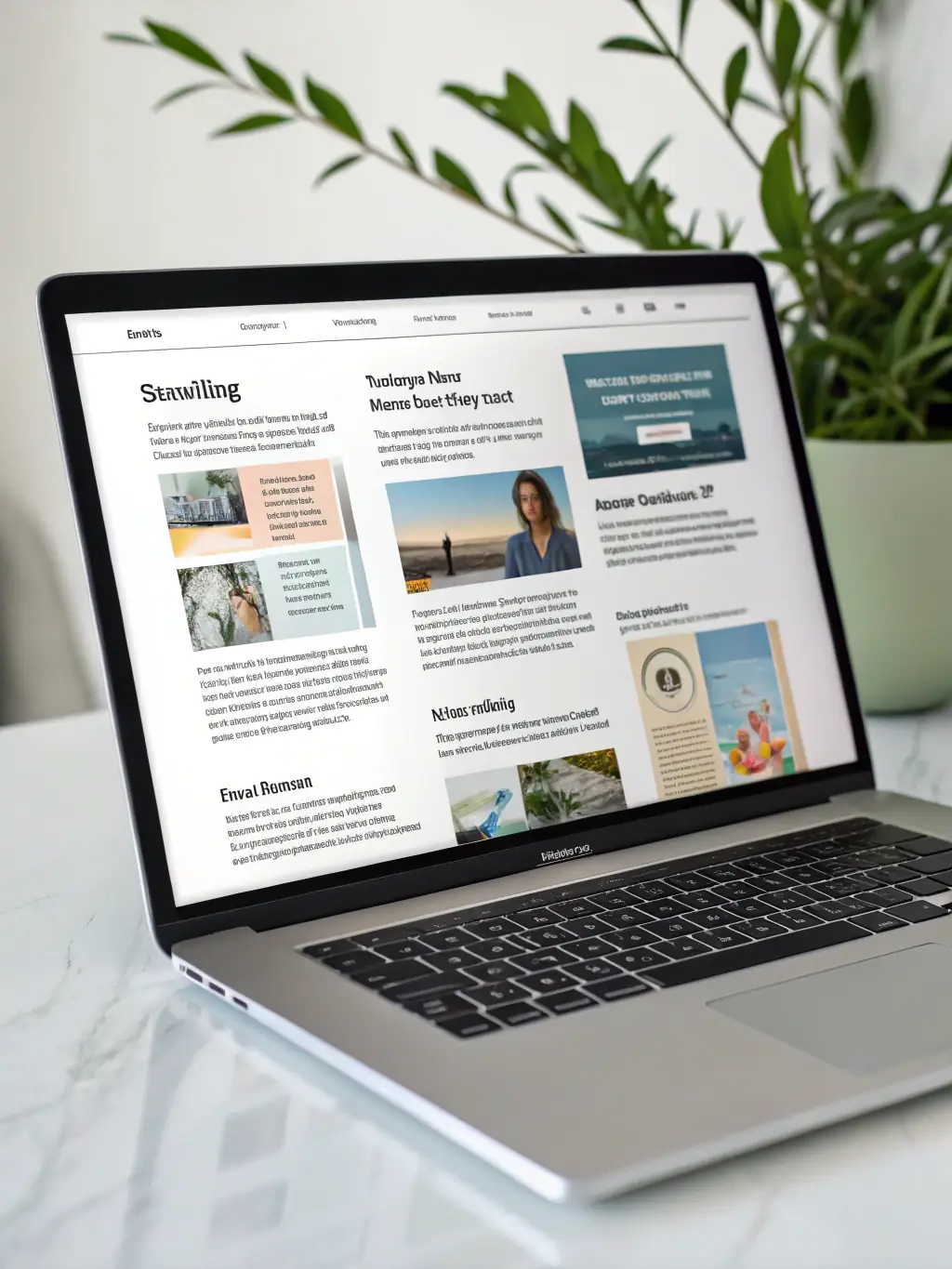 A well-organized property advice blog post displayed on a laptop screen, showcasing informative content and easy navigation.